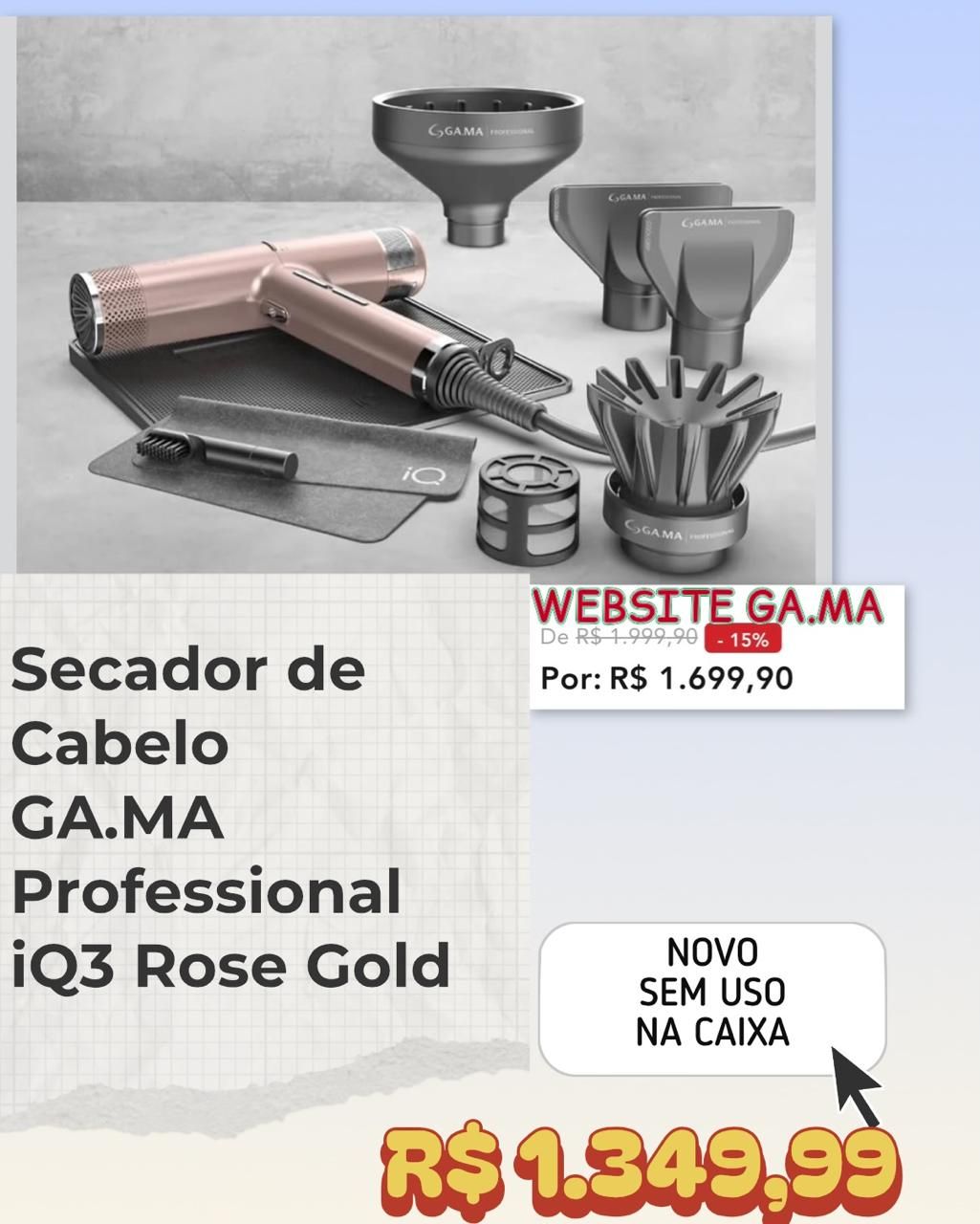 SECADOR PROFISSIONAL IQ3 - GAMA GOLD - NOVO